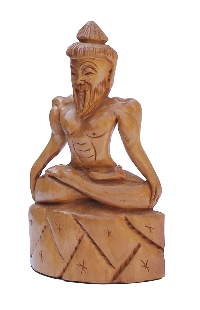 Wholesale Handmade Yoga Statue/Figurine of Sage Patanjali (Father of Yoga) - Buy in Bulk Handmade 6 Inch Patanjali Rishi Statue Doing Sukhasana - Good Luck Sculptures - Home & Office Decor
