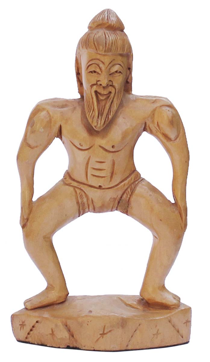 Wholesale Hand-Carved 6” Statue of ‘Yoga Guru Doing Yoga Asan’ in Kadam Wood – Ethnic-Look Statues from India