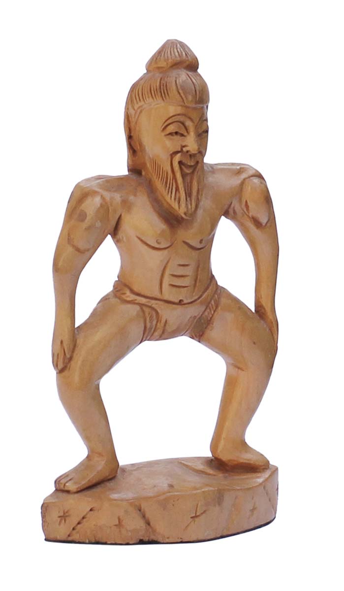 Wholesale Hand-Carved 6” Statue of ‘Yoga Guru Doing Yoga Asan’ in Kadam Wood – Ethnic-Look Statues from India