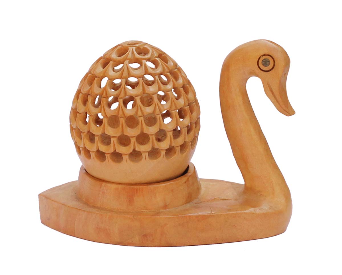 Bulk Wholesale Hand-Carved 4” Decoration Piece of Duck in Kadam Wood Enhanced with Open-Work – Ethnic-Look Home Décor from India