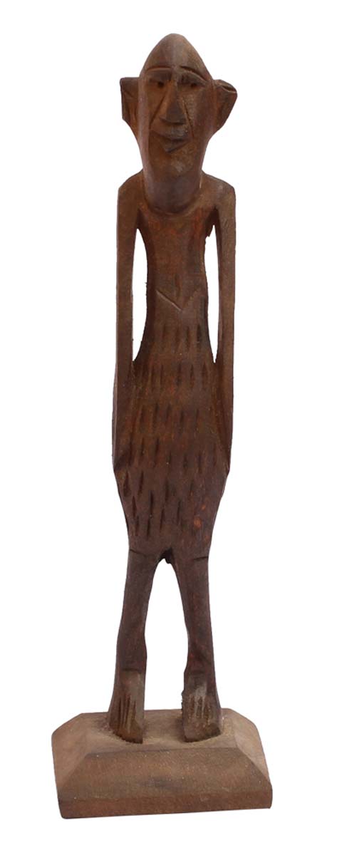 Bulk Wholesale Hand-Carved 6.4” Decoration Piece of Tribal African Man in Brown Wood – Antique-Look Home Décor from India
