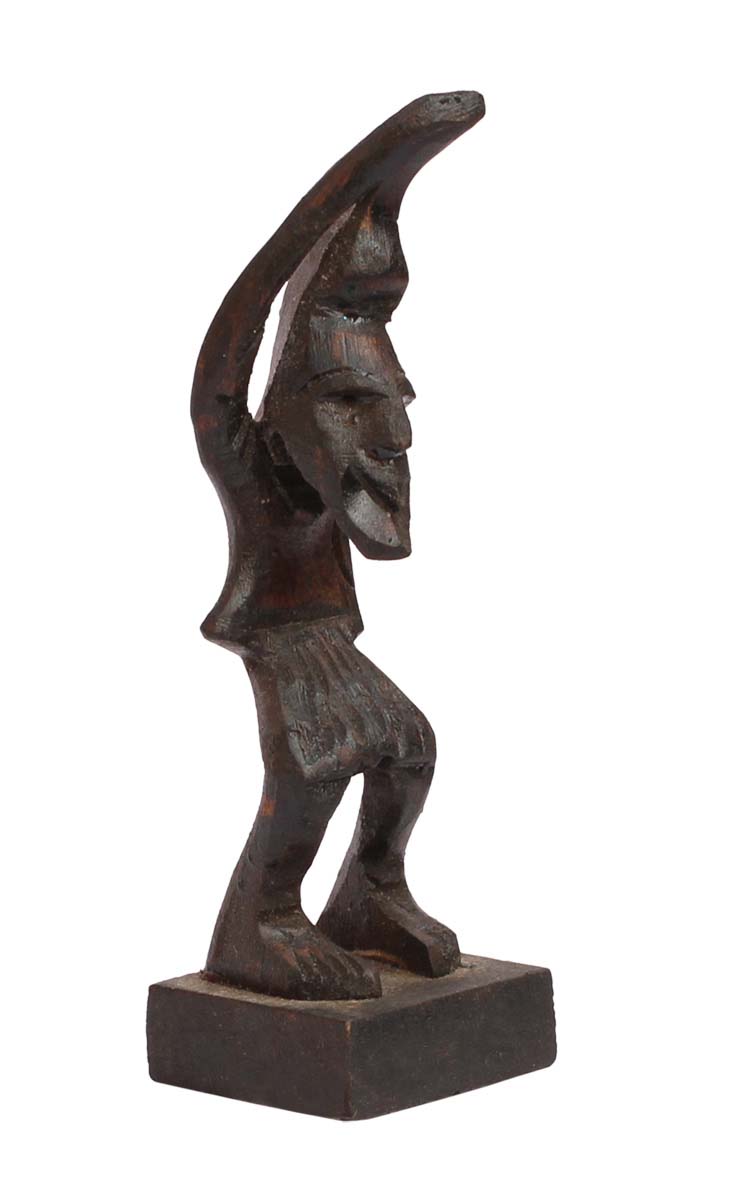 Bulk Wholesale Hand-Carved 3.5” Decoration Piece of Tribal African Man in Black Wood – Antique-Look Home Décor from India