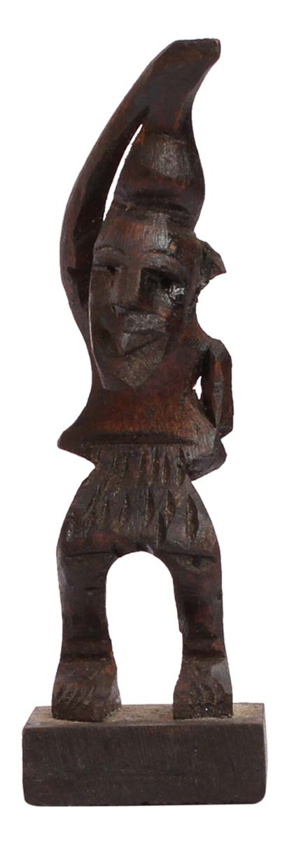 Bulk Wholesale Hand-Carved 3.5” Decoration Piece of Tribal African Man in Black Wood – Antique-Look Home Décor from India