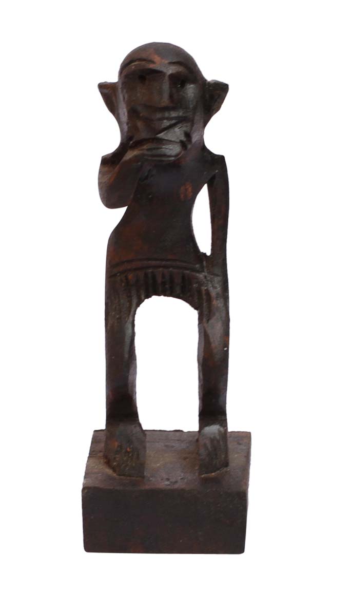 Bulk Wholesale Hand-Carved 3.4” Decoration Piece of a Thinking Tribal African Man in Black Wood – Antique-Look Home Décor from India