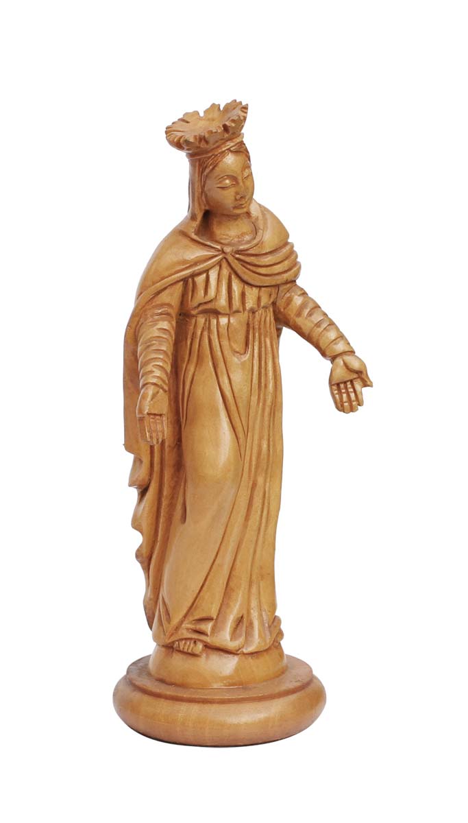 Bulk Wholesale Hand-Carved 6.5” Statue / Sculpture of ‘Mother Mary - Symbol of Grace & Purity’ in Wood – Traditional-Look Home Décor Items from India