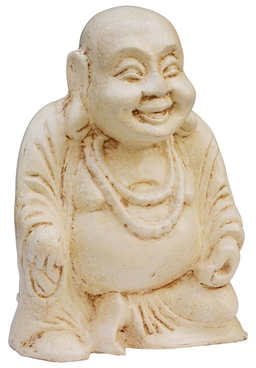 Bulk Religious Figurines – Handmade 10" Laughing Buddha Statue in Papier Mache – Wholesale Buddha Statues