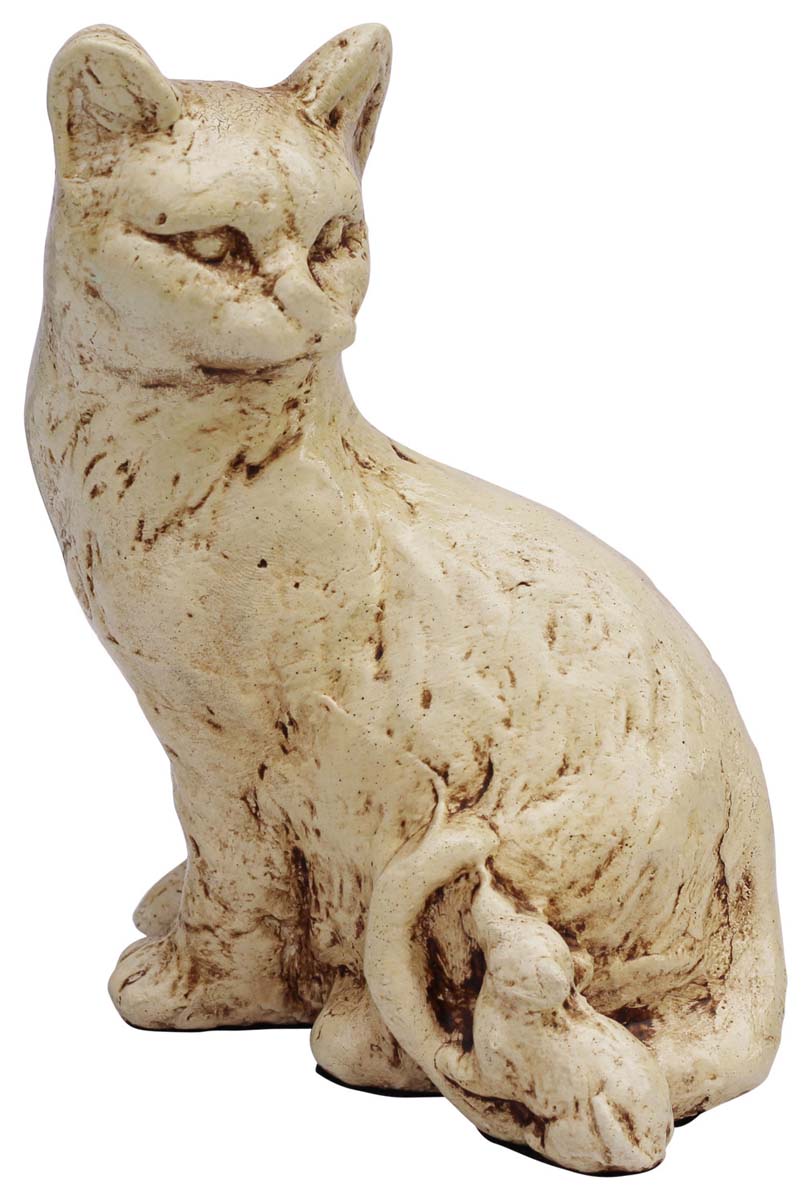 Animal Figurines Wholesale – Handmade 6" Cat Sculpture in Papier Mache – Recycled – Bulk Cat Figurines