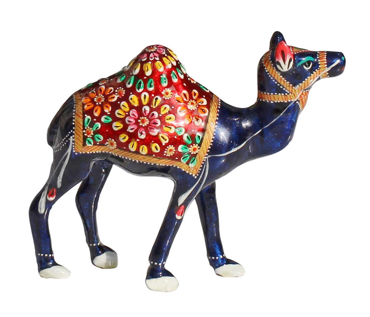 Wholesale 6” Metal Camel Figurine with Meenakari Work - Handmade Metal Camel (Desert King) Sculpture/Statue - Unique Gift Items - Home Decor from India