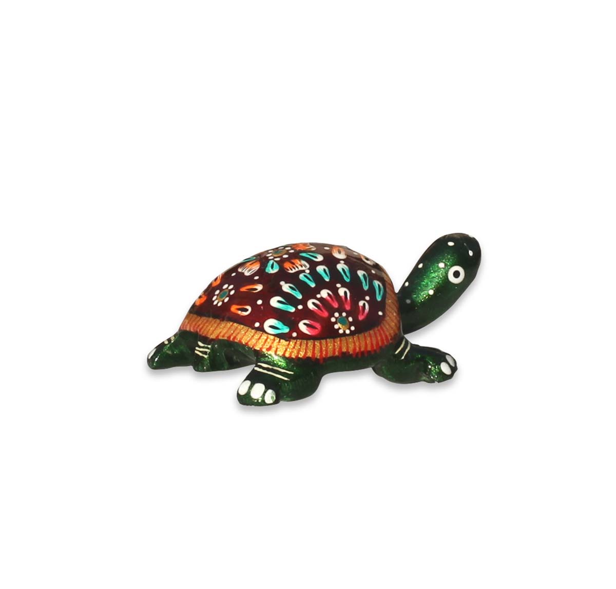Wholesale 3” Blue Tortoise Figurine - Buy in Bulk Metal Tortoise/Turtle Statue/Sculpture with Meenakari Work - Feng Shui Items & Good Luck Charms from India