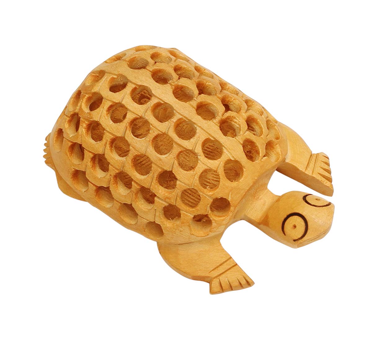 Wholesale Tortoise Figurine/Statue - Buy in Bulk Handmade 4” Wood Filigree Turtle Sculpture with Baby Tortoise Inside - Good Luck Sculptures - Home & Office Decor