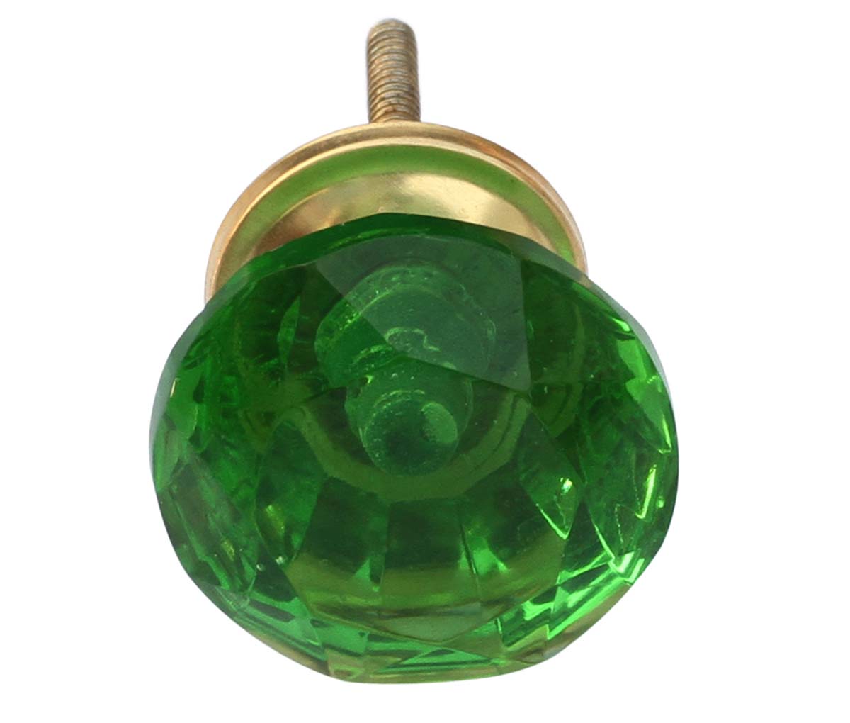 Buy in Bulk Wholesale Glass Knobs Round Faceted Green -  Polygon Shaped - Attached Hardware - Cabinets & Cupboard Hardware / Dresser Accessories