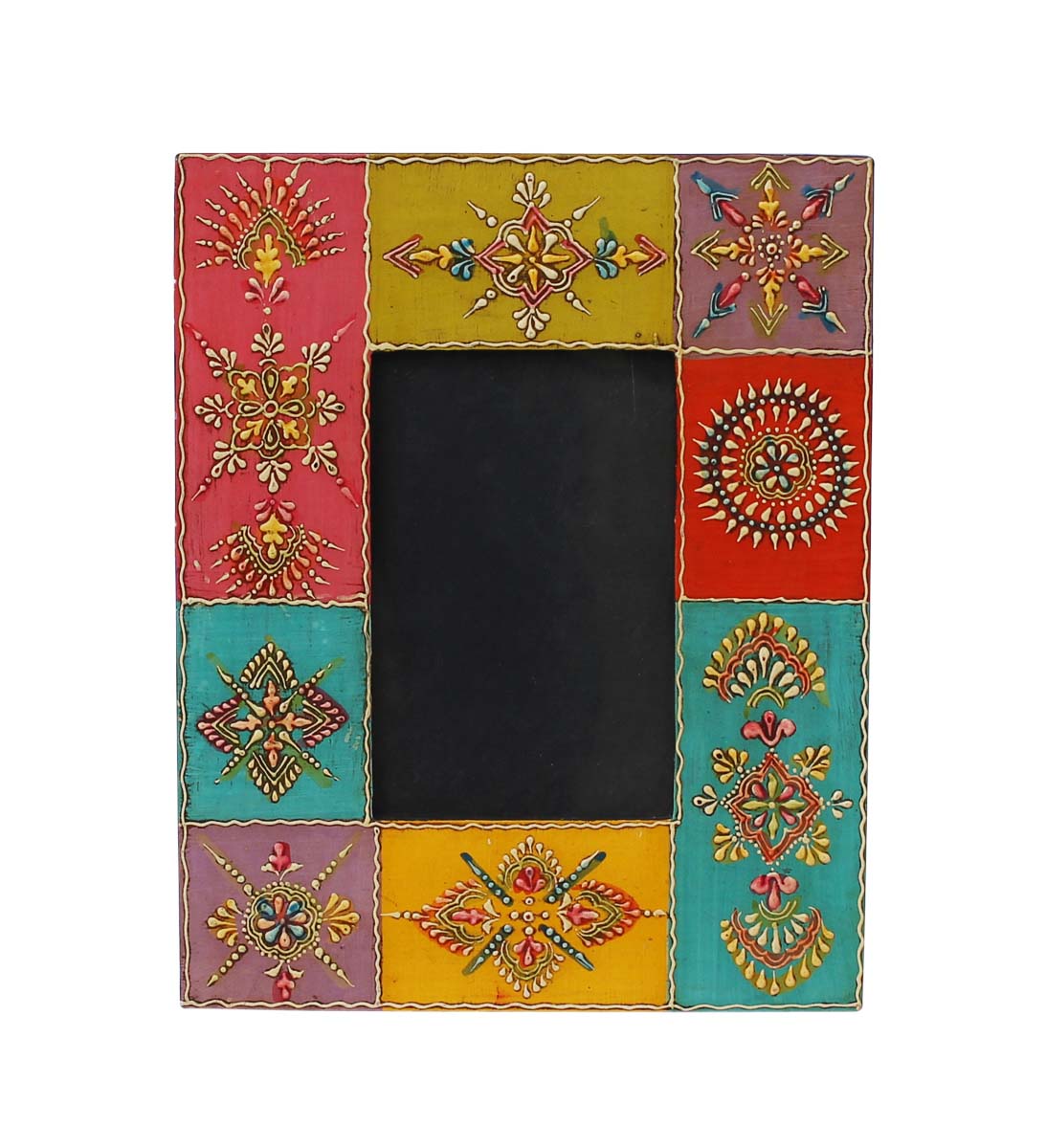 Buy 4x6” Wooden Picture Frame in Bulk - Wholesale Handmade Wood Photo Frame Decorated with Cone-Painting Art - Home & Office Decor Frames from India