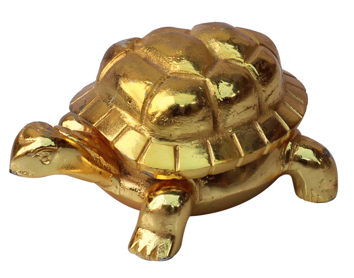 Bulk Wholesale Handmade 5” Golden Figurine / Sculpture of Tortoise in Aluminum – Classy Gifts / Home Décor from India