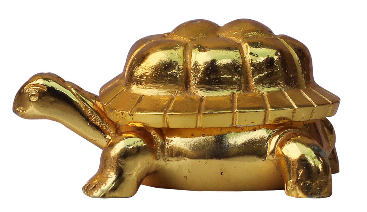 Bulk Wholesale Handmade 5” Golden Figurine / Sculpture of Tortoise in Aluminum – Classy Gifts / Home Décor from India