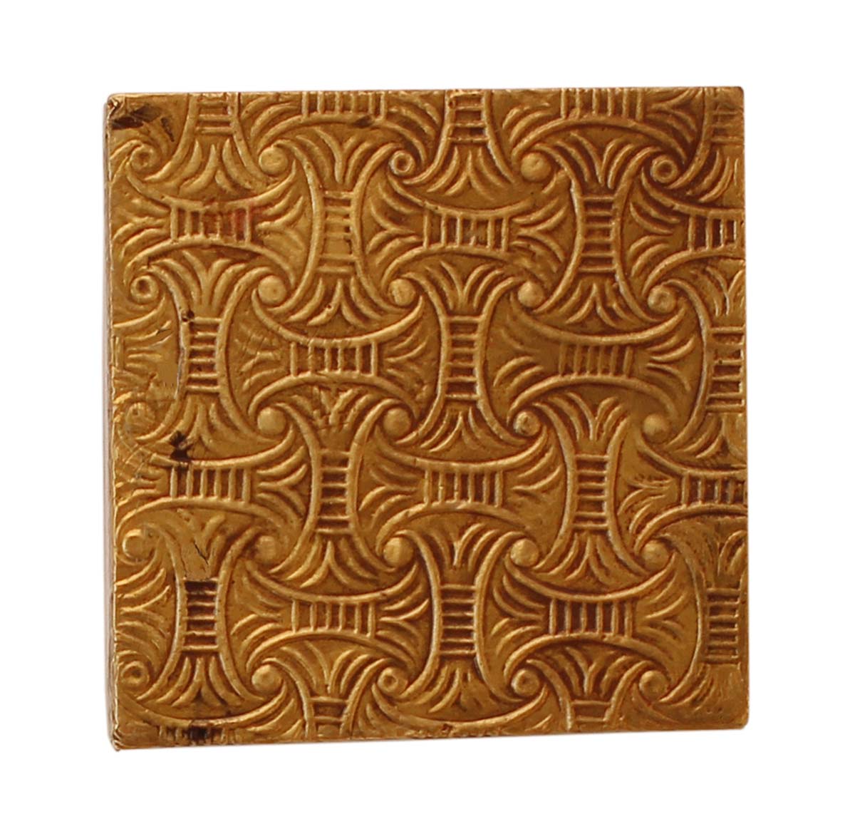 Wholesale Wooden Jewelry Box - Bulk Buy Square Hand Carved 2.5” Keepsake Box/Trinket Box Brass Embossing On Lid With Traditional-Look Motifs