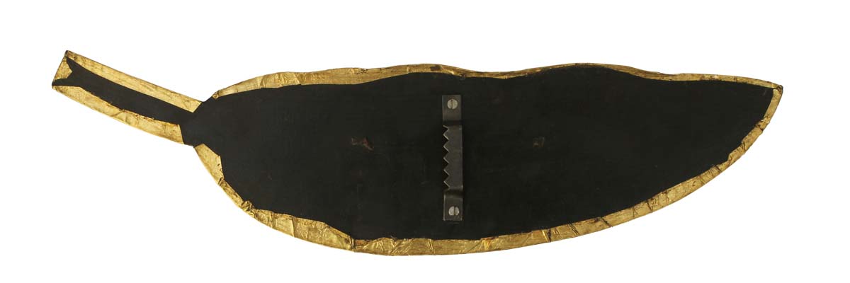 Bulk Wholesale Handmade 13” MDF Mango Leaf Shaped Wall-Hanging Decorated with Brass Work – Antique-Look Home Décor from India