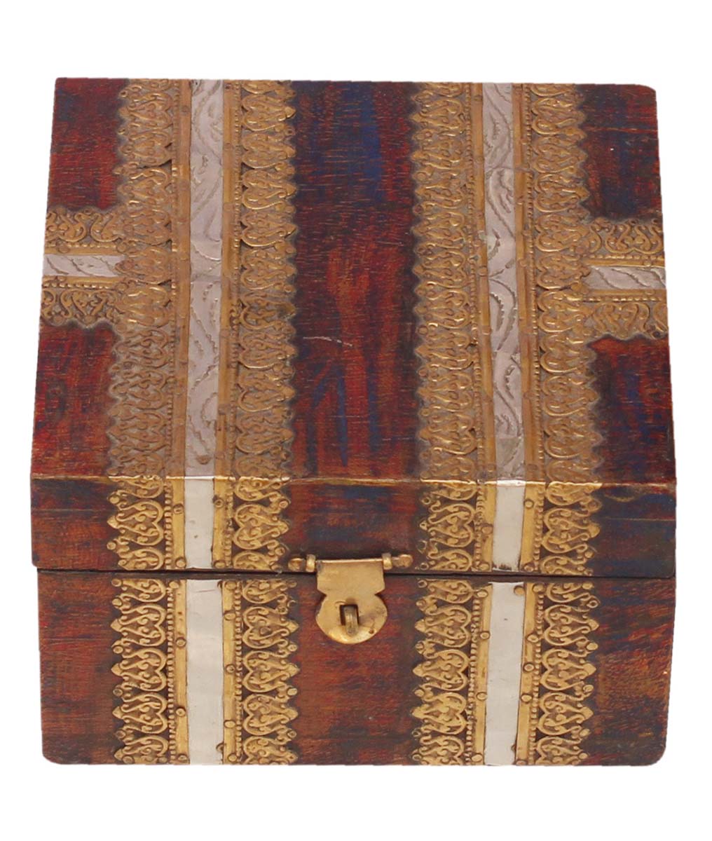Square Brown 6” Wooden Jewelry Box in Bulk - Wholesale Handmade Jewelry Box/Trinket Box Square Brown from India
