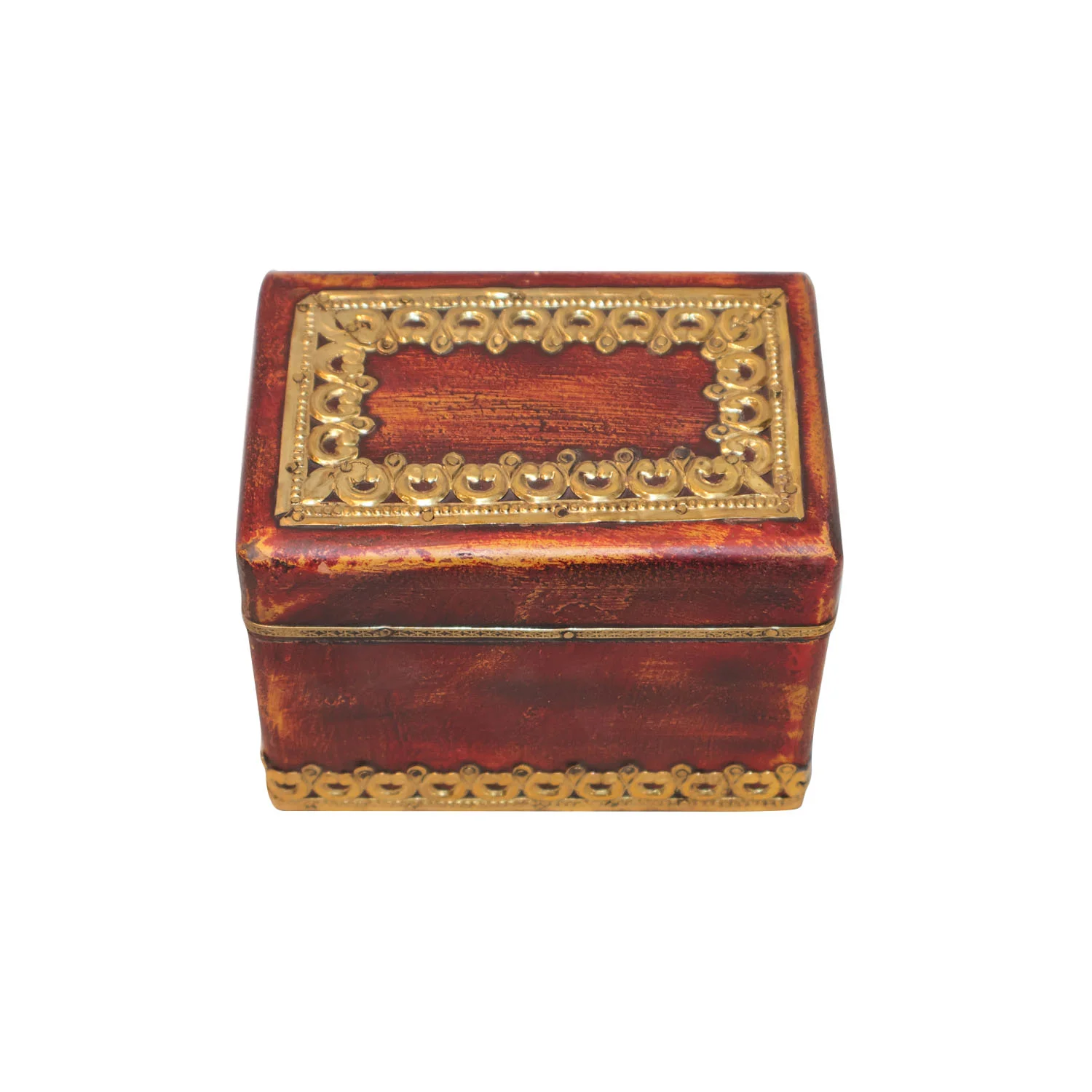 ArtistryBazaar 5"L x 3.5"W x 4"H inch hand-painted red wooden organizer, store jewelry, coins, and more in this artisan-made decorative piece, perfect for giving a traditional look to your interior.