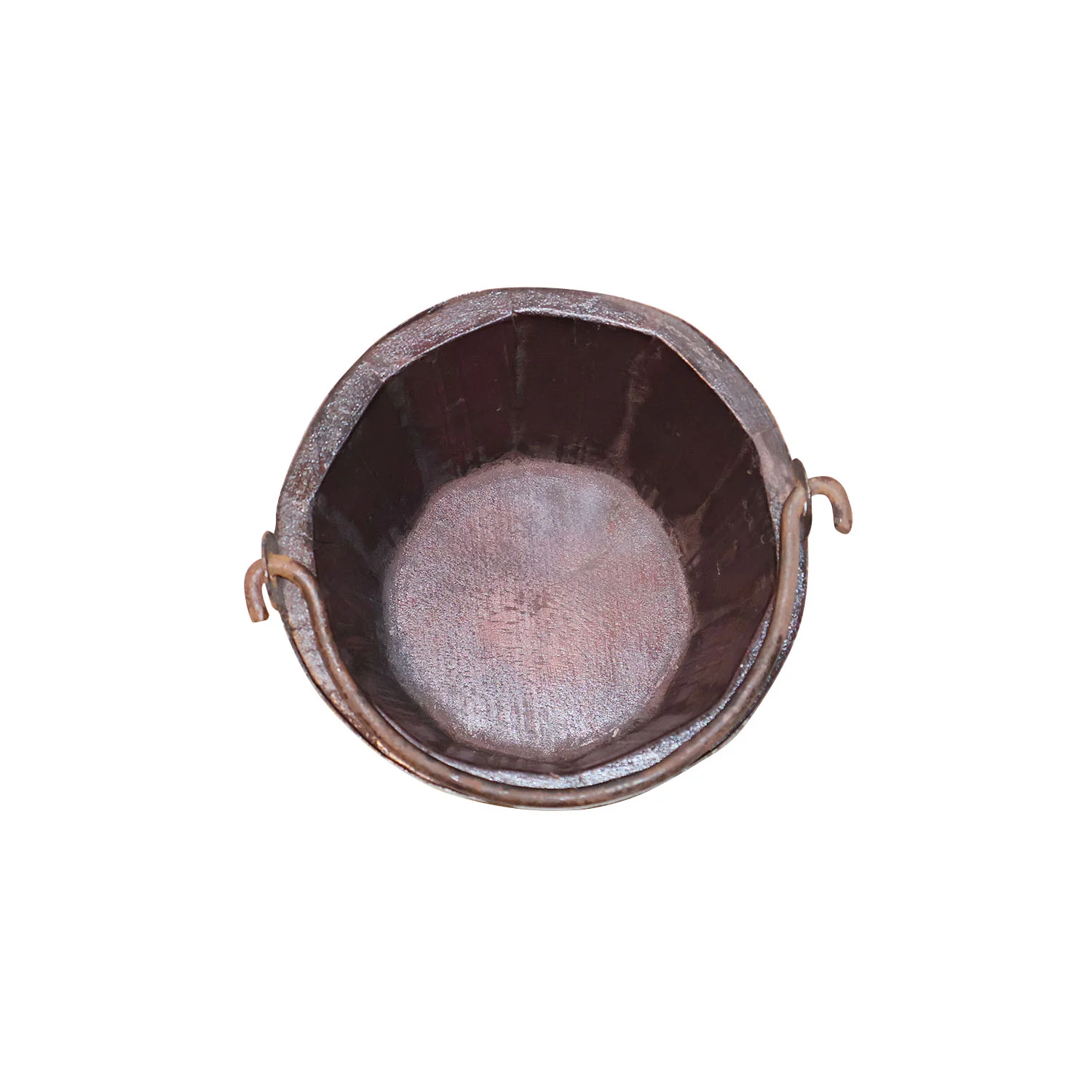 ArtistryBazaar 5"L x 5"W x 4.5"H inch handmade wooden ice bucket, polished with metal handles, a stylish, functional piece for ice, drinks, and creative storage solutions.