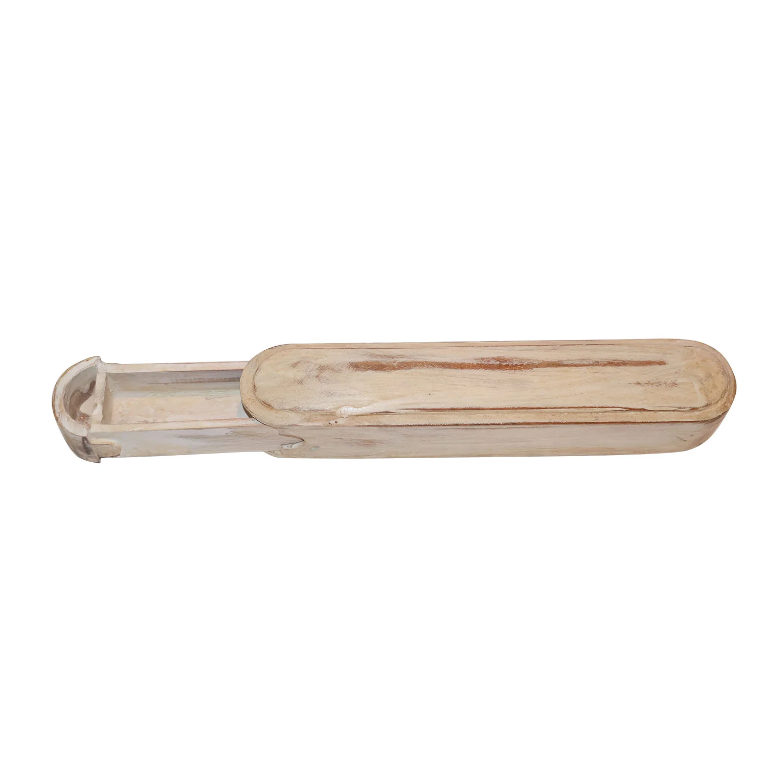 ArtistryBazaar 11"L x 2"W x 2"H inch handmade wooden pen/pencil holder, eco-friendly desk organizer with smooth finish, crafted by skilled local artisans for a simple workspace solution.