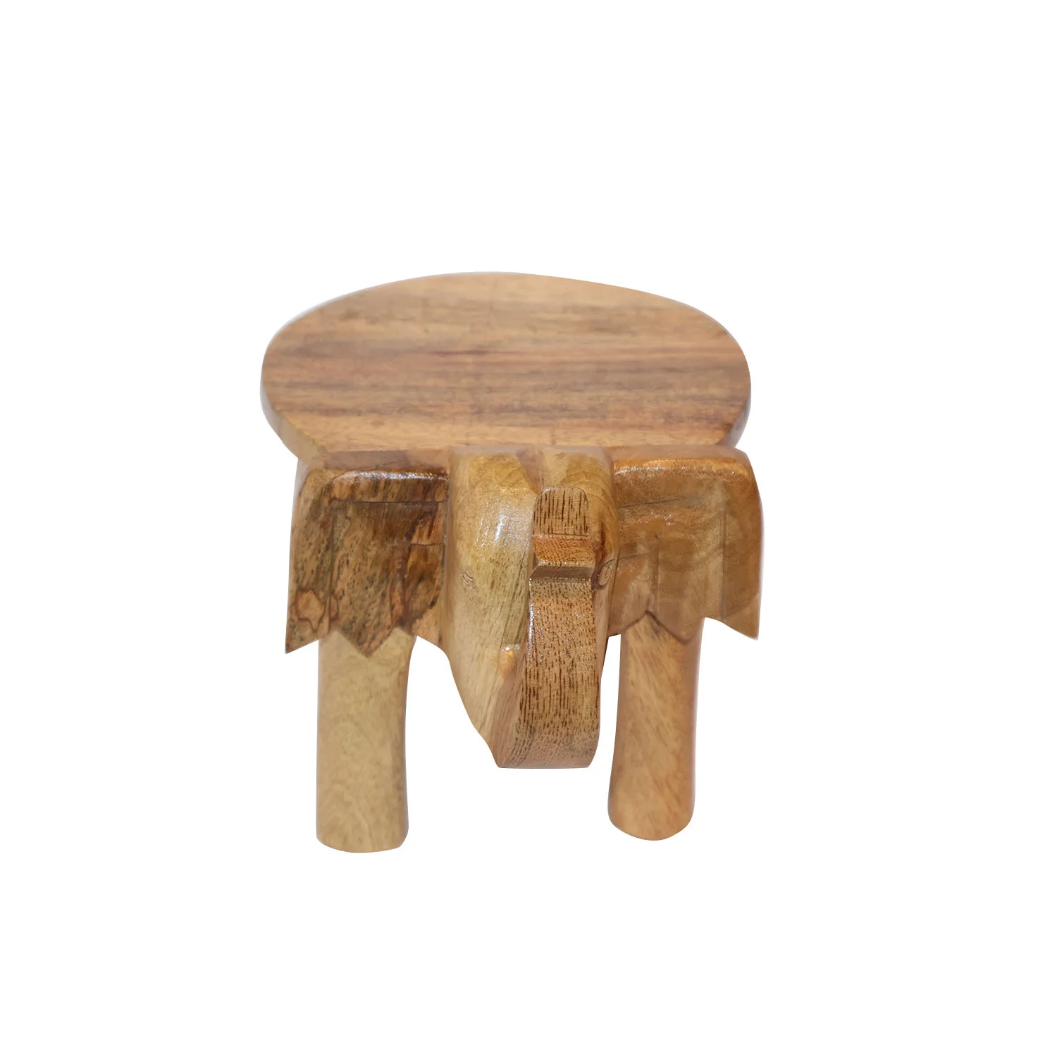 ArtistryBazaar 9"L x 6"W x 6"H inch handmade wooden coffe table with elephant design, ergonomically designed for small spaces, great for living room, bedroom, and office space.