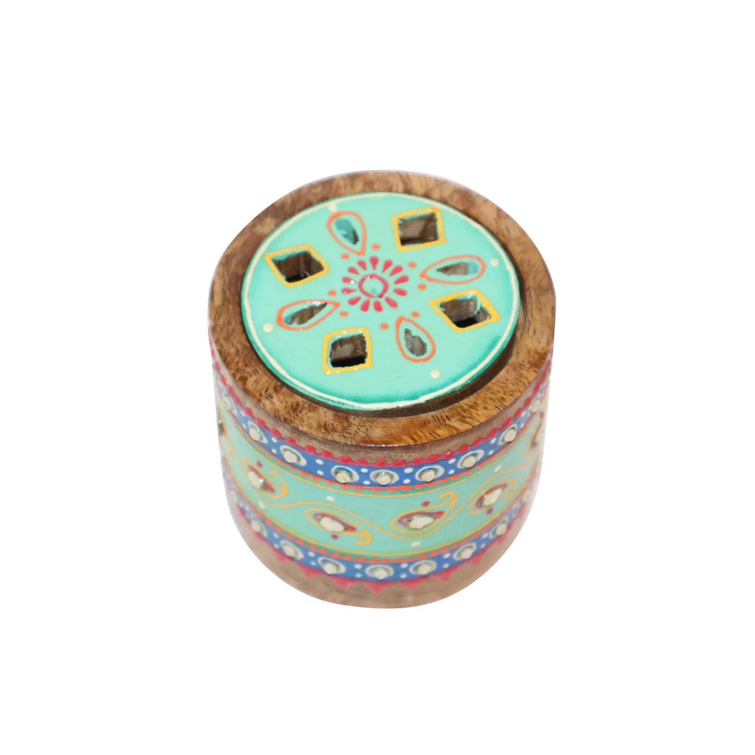 ArtistryBazaar 3.5"L x 3.5"W x 3"H inch handmade wooden incense holder, carved lid design, ideal for incense sticks and cones, fits perfectly on any shelf, table, or altar.