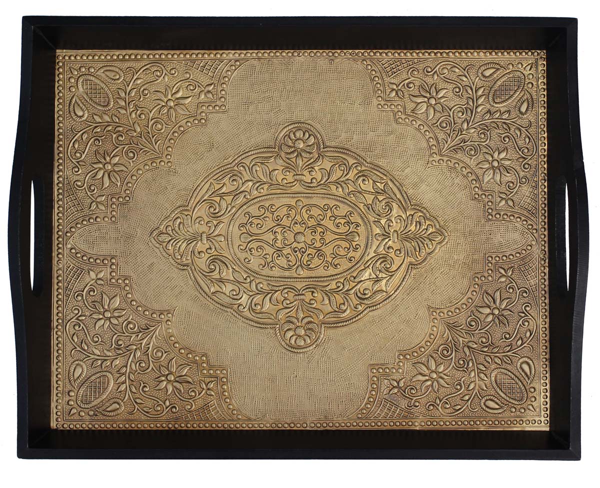 Buy in Bulk Wholesale Wooden Service Trays 15" Handmade for Ottoman Party Coffee Tea Dessert Snacks Drinks and Other Food Serving Needs - Kitchen & Table Decor Accessories