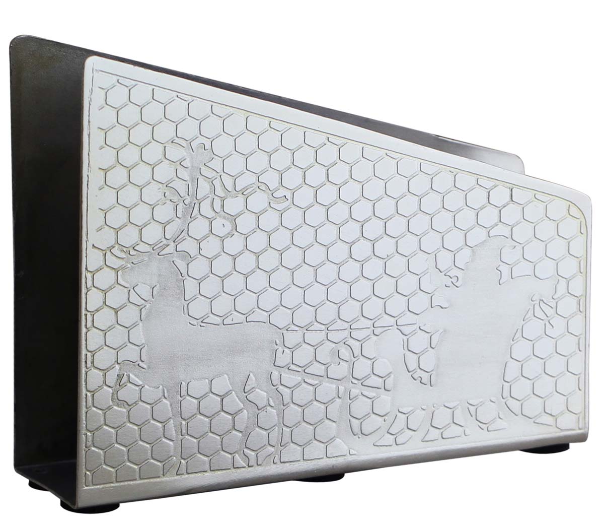 Buy in Bulk Wholesale 7” Napkin Holder - Handmade Tissue Dispenser with Silver Finish - Decorative Centerpiece Kitchen Dining Accessories
