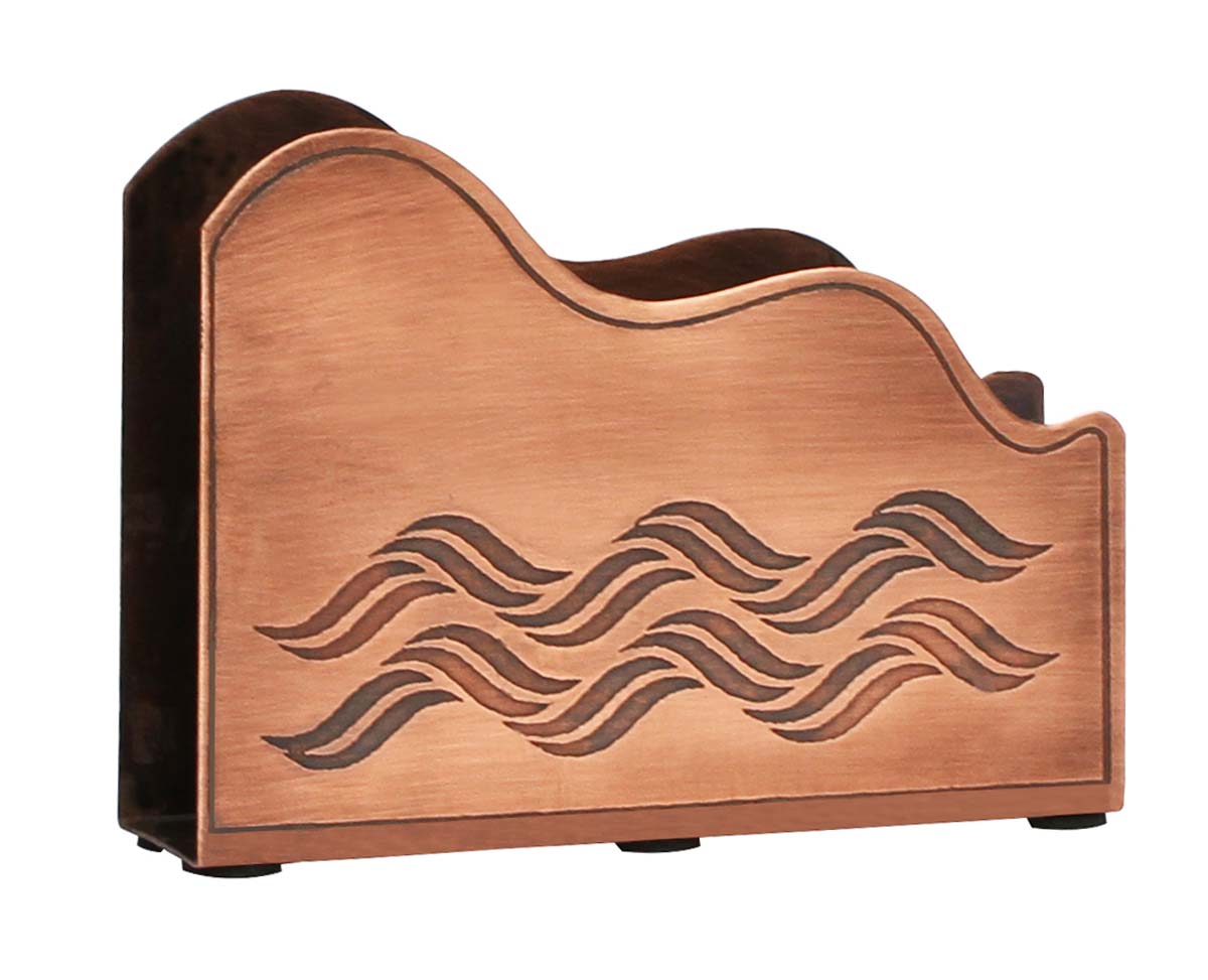  High Tide – 5.8” Napkin Holder - Handmade Tissue Dispenser with Antique Bronze Finish - Decorative Centerpiece Kitchen Dining Accessories  - Buy in Bulk Wholesale