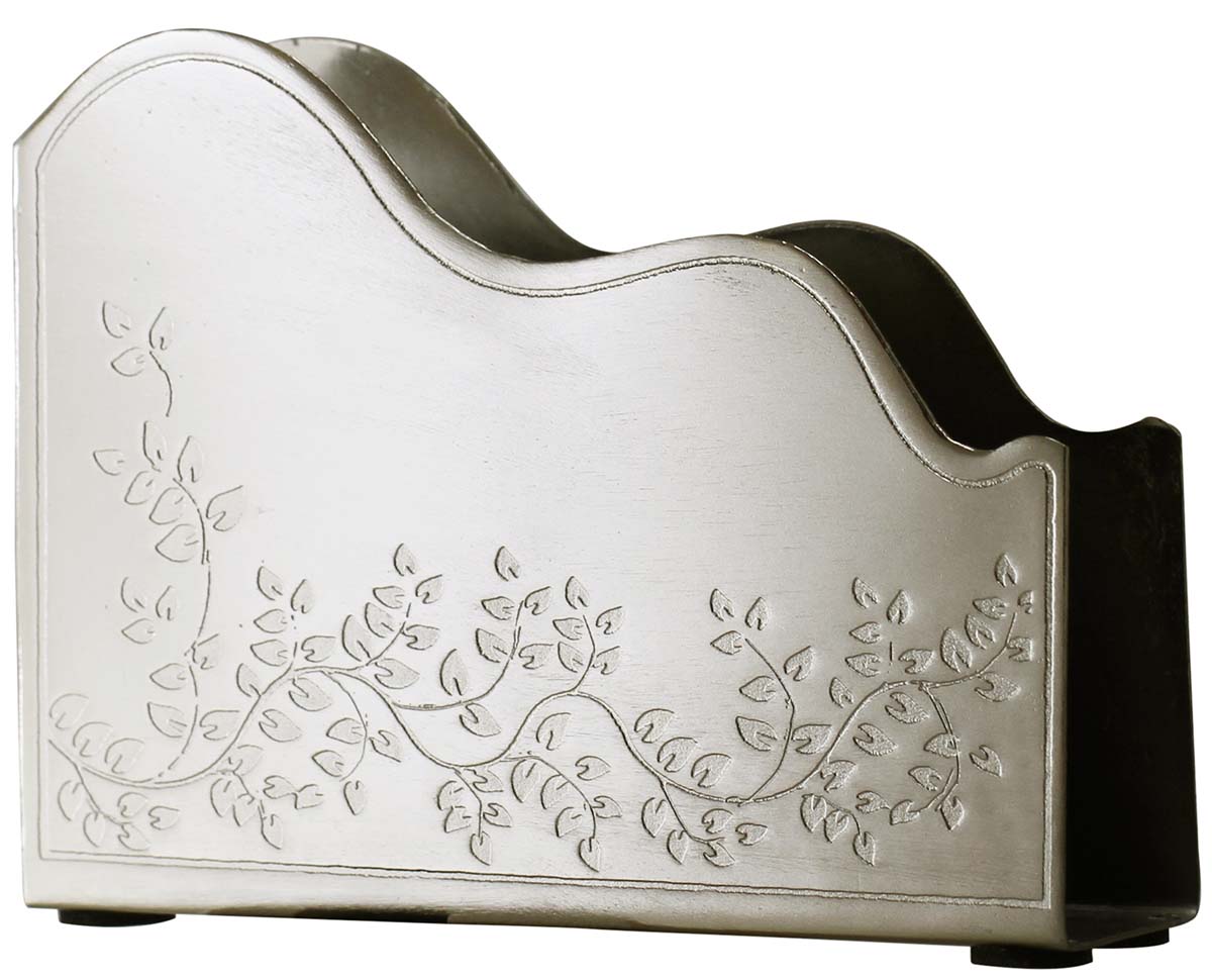 Buy in Bulk Wholesale 7” Napkin Holder - Handmade Tissue Dispenser with Silver Finish - Decorative Centerpiece Kitchen Dining Accessories