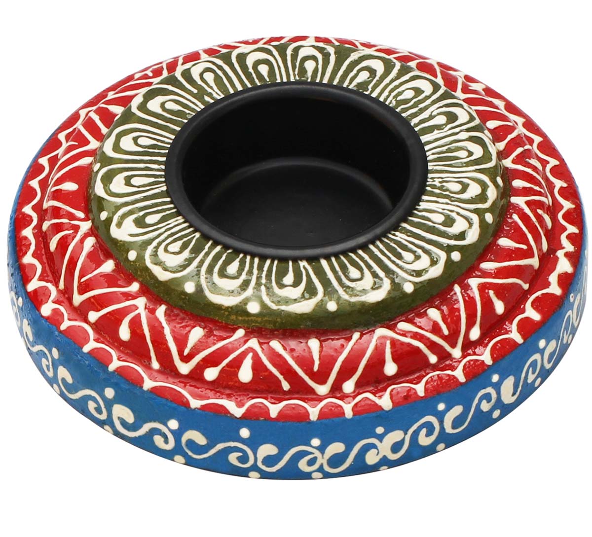  Colors of Light – 4.2" Tea light Candle Holder - Handmade Wooden Candle Stand - Colorful Centerpiece Tea Light Holders - Table Top Essentials Home Decor & Housewarming Gifts - Party Decorations  - Buy in Bulk Wholesale