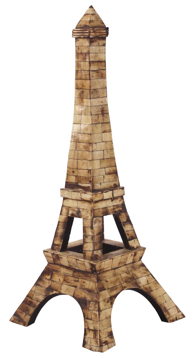 21” Decorative Eiffel Tower in Natural Bone & Mango-Wood - Textured Bone Color - Art-Pieces in Antique-Look - Home Decor - Buy in Bulk Wholesale