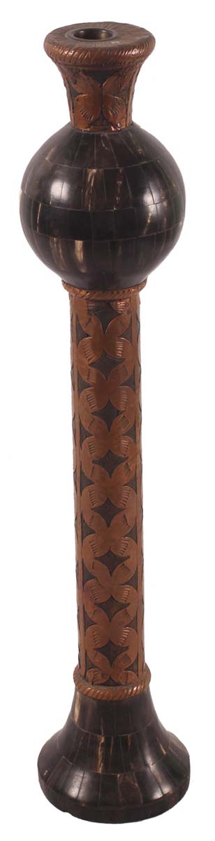 21” Decorative Candle-Stand in Natural Bone with Copper Color - Black & Dark-Brown - Tea-Light Stand in Antique-Look - Home Decor - Buy in Bulk Wholesale