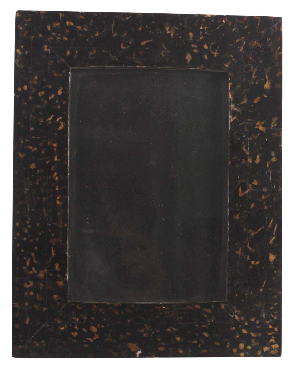 4x6 Black Photo-Frame / Picture Holder in Horn & Mango-Wood - With Mustard Dotted Pattern - Home Decor - Buy in Bulk Wholesale