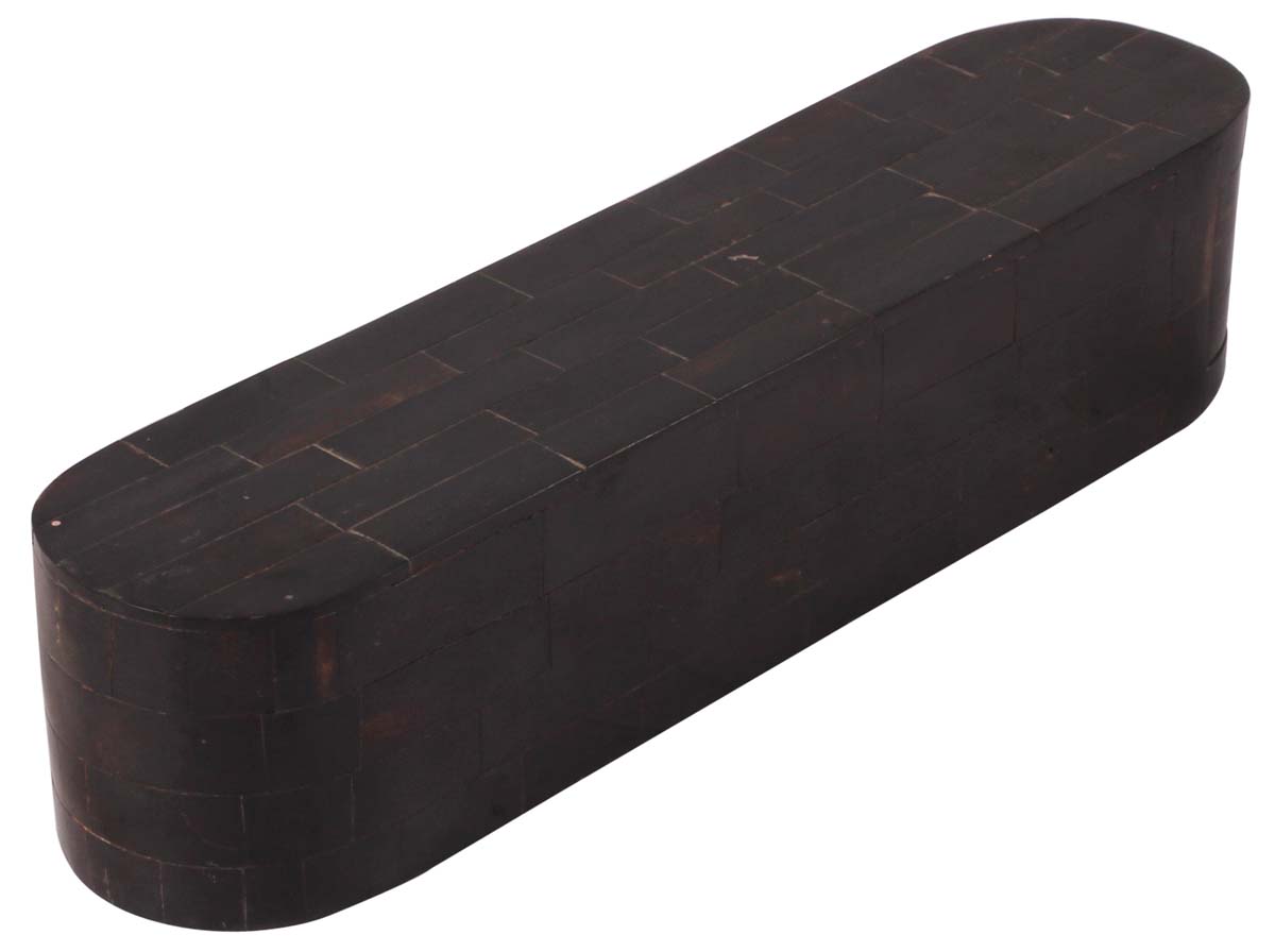11” Black Pencil-Box in Horn with Sliding Storage Drawer - Desk Accessories - Antique-Look Gifts for Students & Kids - Buy in Bulk Wholesale