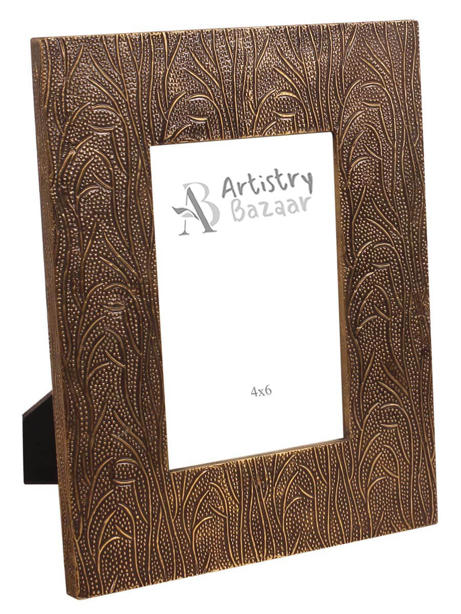 4x6 Handmade Picture-Frame in MDF with Brass-Work - Golden - Home Decor / Gifts - Buy in Bulk Wholesale