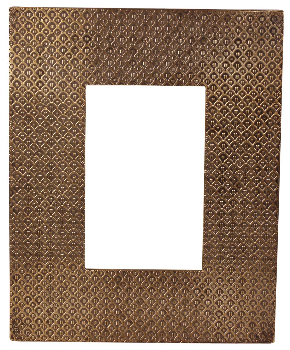 4x6 Handmade Picture-Frame in MDF with Abstract Brass-Work - Golden - Home Decor / Gifts - Buy in Bulk Wholesale