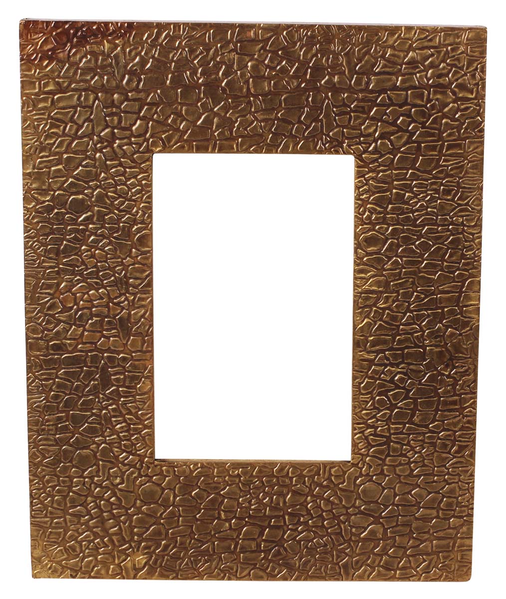 4x6 Handmade Picture-Frame in MDF with Abstract Motifs in Brass - Golden - Home Decor / Gifts - Buy in Bulk Wholesale