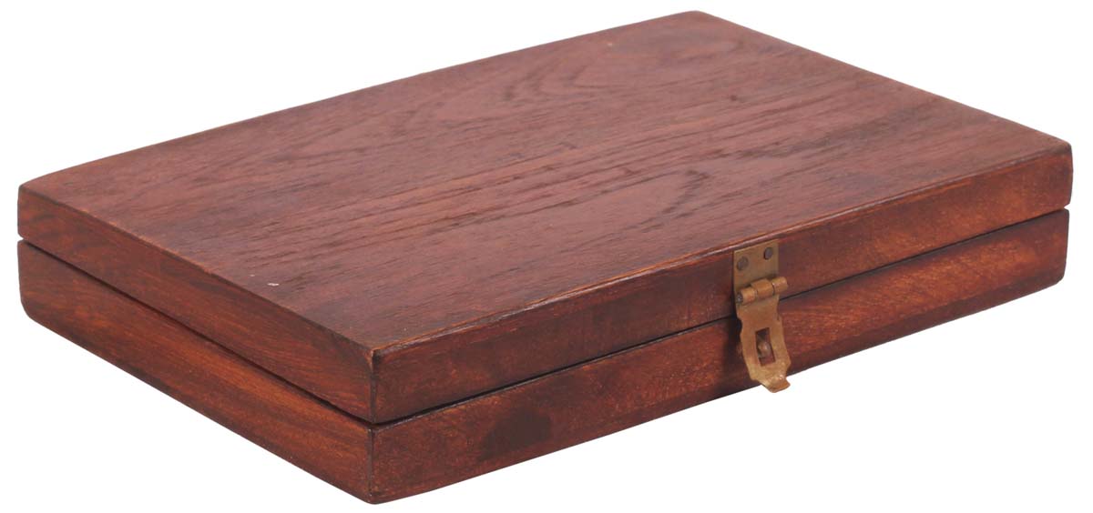 8” Sleek Storage Box in Natural-Wood - Brown - Elegant Desk / Office Essentials - Buy in Bulk Wholesale