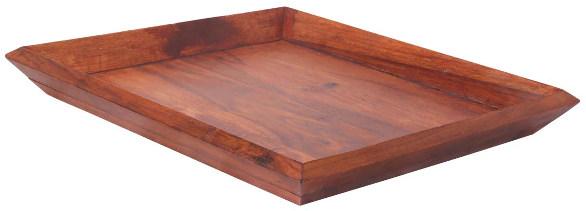 12” Serving Tray with Edges in Natural Wood - Brown - Home & Kitchen Essentials - Buy in Bulk Wholesale