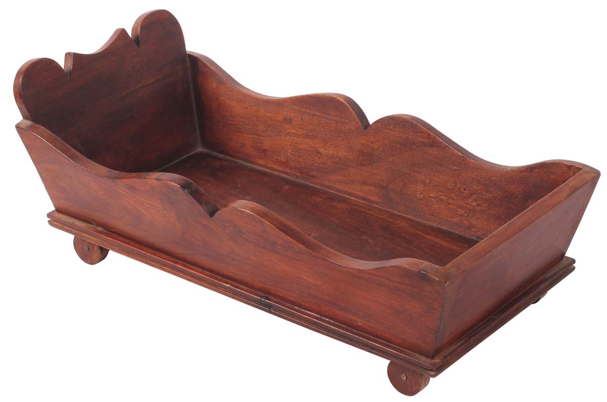 18” Rolling Bread Tray in Natural Wood - Scalloped Walls - Brown - Home & Kitchen Essentials - Buy in Bulk Wholesale