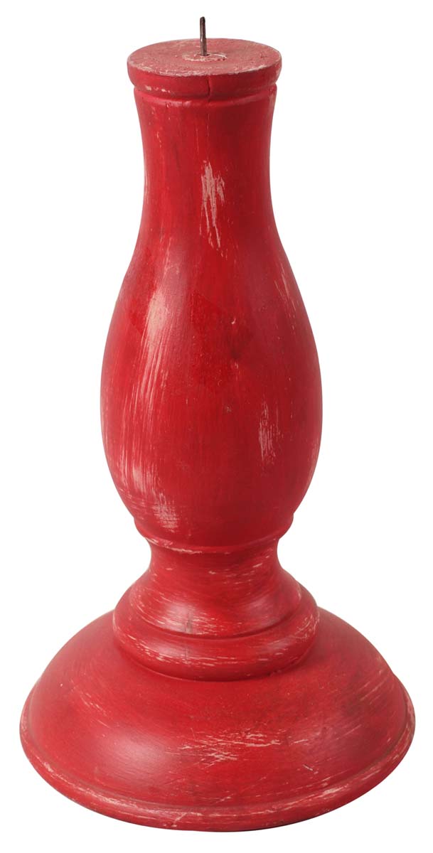 10” Pillar Candle-Stand in Wood - Red - Stunning Home Decor Accessories - Buy in Bulk Wholesale