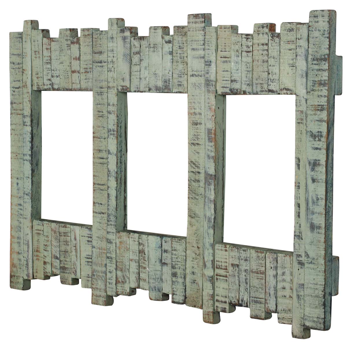 Buy Wall Mounted 4x6 Inch MDF Shabby Chic 3 in 1 Picture Frame in Bulk – Wholesale Hand Crafted pastel Green Photo Frame – Hand Painted In Distressed Green Washed Finish – Home & Office Decor