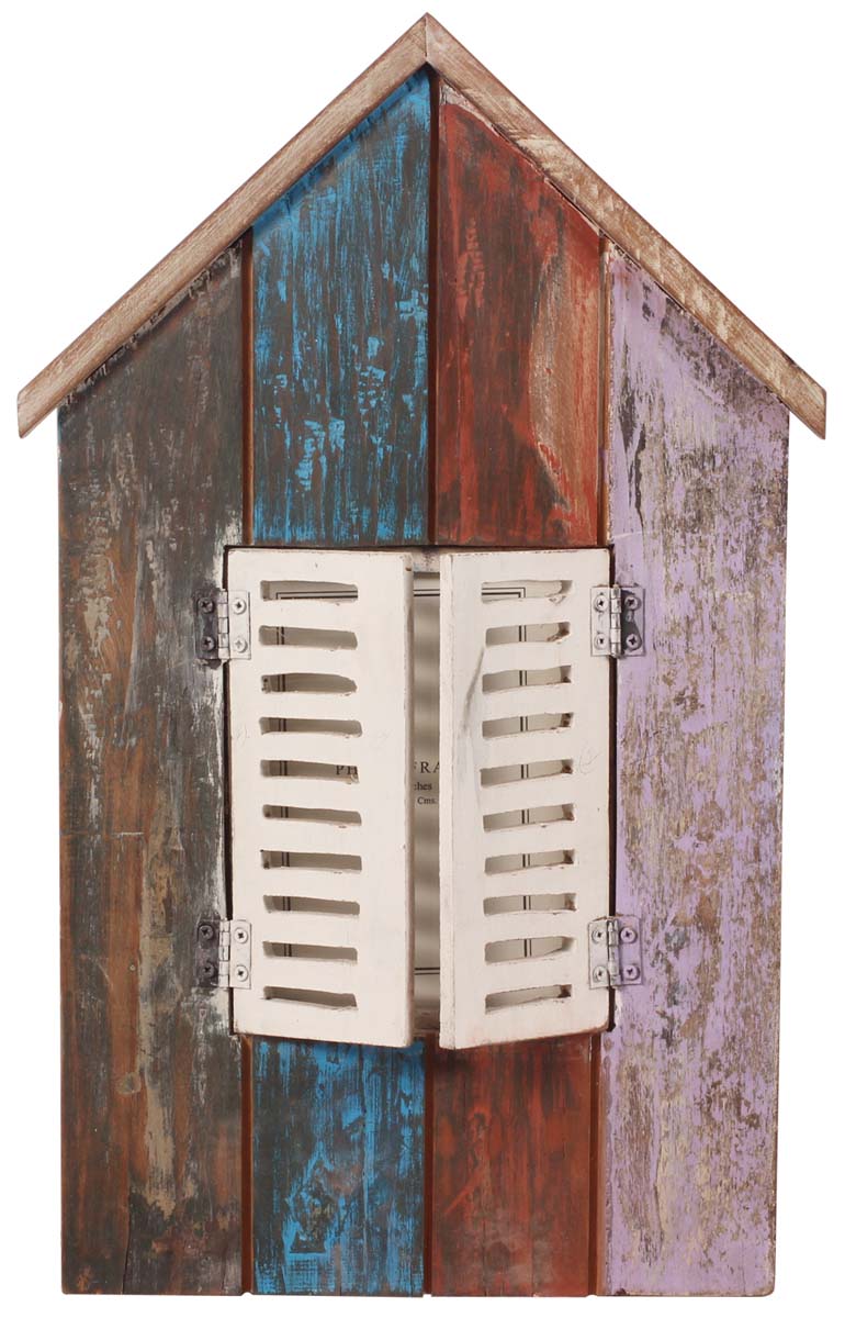 Wholesale Hut-Shaped Wall Mounted Photo Frame - 4x6 Inch - MDF - Multicolor - Buy Bulk Shabby-Chic Home Décor