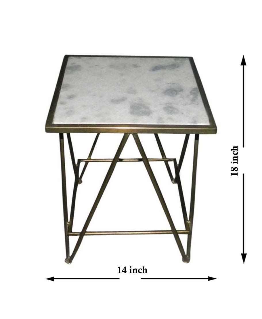 Furniture in Bulk – Coffee Table – Square-Shaped Marble Top – Metal Frame – Home Décor