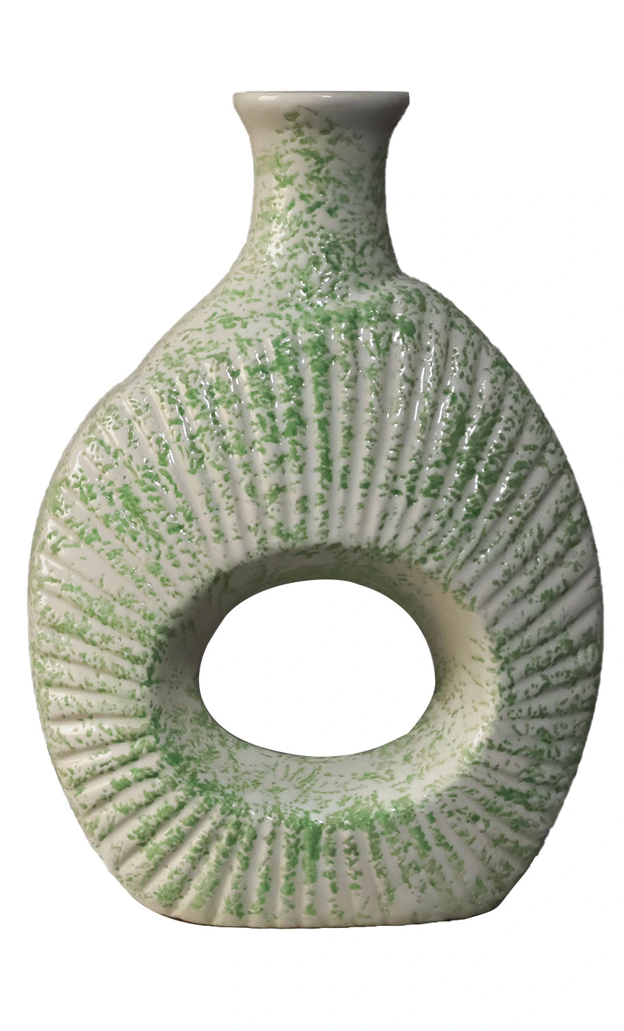 ArtistryBazaar pottery muse round pampas grass ceramic flower vase—glazed finish with the dimension of 7.5"WX8.5"HX4.5"L—modern home decor accessory that is totally handmade, trendy, & has long-lasting style.
