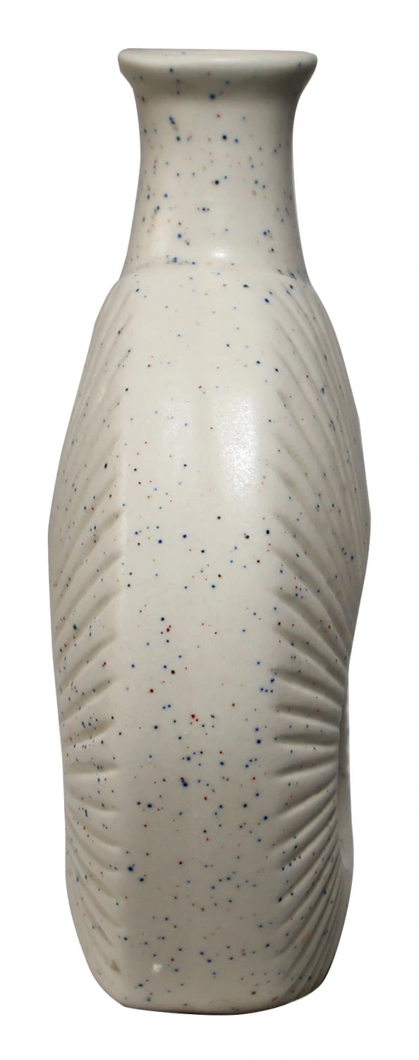 ArtistryBazaar’s oval ceramic vase with hollow cutout in the center—modern minimalist décor in neutral tones of off-white or light biege– a speckled masterpiece to improve the atmosphere of your space.