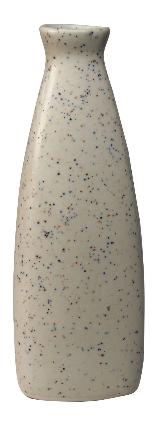 ArtistryBazaar 2"L x 2"W x 7"H red & white handcrafted ceramic vase, designed for upgrading the décor of your room with a stylish rectangular tapered shape and striking textured aesthetic.