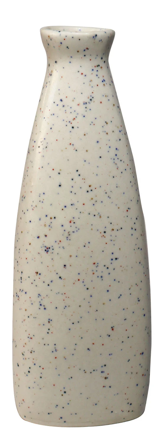ArtistryBazaar 2"L x 2"W x 7"H red & white handcrafted ceramic vase, designed for upgrading the décor of your room with a stylish rectangular tapered shape and striking textured aesthetic.
