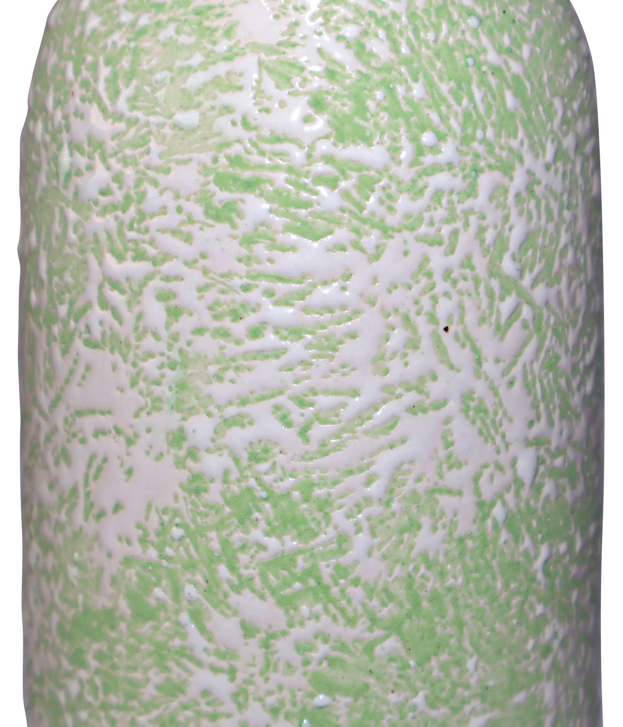 ArtistryBazaar ceramic vase of 8 inches height, round body with textured green & white speckled surface, especially designed for modern home décor—a compact, stylish, and nature-inspired touch for any space.